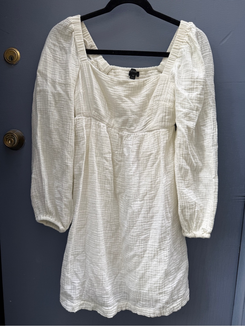 J Crew Square Neck Soft Gauze White Dress - XS